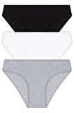 Basic Pamuklu Kadın Bikini Külot 3'lü Paket - 4