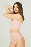 Dantelli Lastik Detaylı Yüksek Bel Kadın Tanga 3'lü Paket Külot