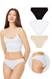Basic Pamuklu Kadın Bikini Külot 3'lü Paket - 8