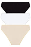 Basic Pamuklu Kadın Bikini Külot 3'lü Paket - 8