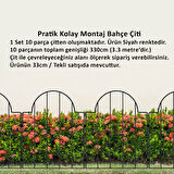 BAHÇE ÇİTİ 33CM MODEL - 2 SİYAH HOBİ BAHÇESİ, ÇİÇEK, SEBZE, MİNİ BAHÇE