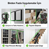 KOBB KBL36G Şarjlı LCD Ekran Otomatik Hizalamalı Yeşil Çapraz Çizgi Lazer Distomat + Uzaktan Kumanda + Taşıma Çantası