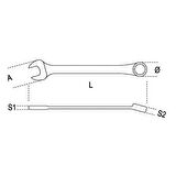 Beta 142SN 22 Mafsallı Cırcır Anahtar 22x22mm