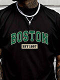 Erkek Boston Baskılı Süprem T-shirt