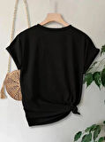 Anneler Günü Baskılı T-shirt - Siyah