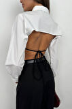 Oval Kesim Crop Gömlek