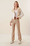 10220 İspanyol Paça Pantolon - Bej