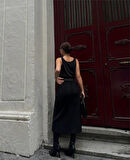 SÜET KALEM ETEK YIRTMAÇ DETAYLI - Siyah