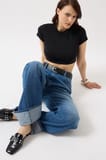 Likralı Basic Crop T-Shirt