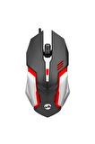 Sm-g72 Usb Siyah Gümüş Işıklı Oyuncu Mouse