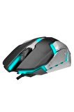 Sm-g72 Usb Siyah Gümüş Işıklı Oyuncu Mouse