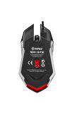 Sm-g72 Usb Siyah Gümüş Işıklı Oyuncu Mouse