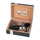 Passatore Karbon Sedir Humidor Puro Seti Siyah 20's