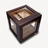 Lubinski Cam Küp Cedar Tepsili Puro Kutusu Humidor 40s