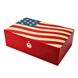 Lubinski Special Edt. Parmakizi Kilitli Puro Kutusu Humidor Flag 60s