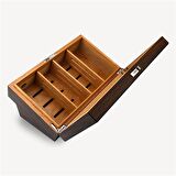 Lubinski Cedar Camlı Puro Kutusu Humidor Double Kahve 25s