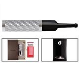 Denicotea 25007 Karbon Filtreli 6-9mm Lüks Slim Sig.Ağızlığı Karbon Silver