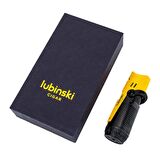 Lubinski Lion İğneli + Delicili Tek Torch Puro Çakmağı Sarı