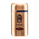 Lubinski Lion Kapaklı Delicili Tek Torch Puro Çakmağı Gold