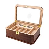 Lubinski New Cedar Camlı Tepsili Puro Kutusu Humidor Kahve 100s