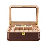 Lubinski New Cedar Camlı Tepsili Puro Kutusu Humidor Kahve 100s