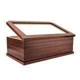 Lubinski New Cedar Camlı Tepsili Puro Kutusu Humidor Kahve 100s