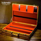 Lubinski Ultra Hafif Dayanıklı Alüminyum Seyahat Puro Sunum Kutusu Humidor Gold
