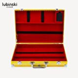 Lubinski Ultra Hafif Dayanıklı Alüminyum Seyahat Puro Sunum Kutusu Humidor Gold
