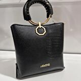 Armine Bayan Çanta Croco Timsah Siyah AR26001