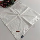 Bonjela Lento Eşarp Geometrik Desen Beyaz LNT0328