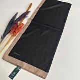 Bonjela Monogram Şal Siyah-Vizon JZ0329