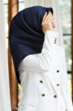 Vissona Exculusive Twill İpek Eşarp Lacivert IPE0202