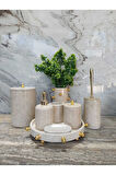 BEJ MERMER SET GOLD TOP DETAYLI- 8 PARÇA