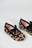 Leopar Desenli Kurdeleli Kız Çocuk Ayakkabı