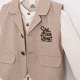 Joy Yelekli Erkek Takım Kahverengi