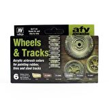 Vallejo 71213 6x17 ml. Wheels & Tracks, Model Air Serisi Model Boyası Seti