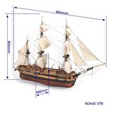 Occre 12009 1/75 Ölçek, Ölçek HMS Erebus Yelkenli Tekne Ahşap Model Kiti