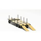 Herpa 746960 1/87 Ölçek, Goldhofer TU3, 3 Akslı Low Bed Römork, Sergilemeye Hazır Model Araç