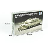 Trumpeter 07277 1/72 Ölçek M1A1 Mayın Temizleme Aparatlı Tank, Plastik Model Kiti