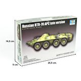 Trumpeter 07138 1/72 Ölçek Rus BTR-70 APC (Geç Dönem) Zırhlı Personel Taşıyıcı, Plastik Model Kiti