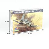 HobbyBoss 80381 1/48 Ölçek F4U-1 Corsair (Erken Dönem), Savaş Uçağı Plastik Model Kiti