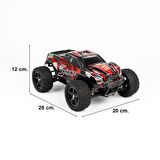 Remo 1635 1/16 Ölçek, 4WD Off Road Monster Truck (Smax) Kırmızı Kaportalı, Fırçasız Motorlu, 7.4V 1500Mah Li-Po Pilli, RC Model