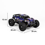 Remo 1635 1/16 Ölçek, 4WD Off Road Monster Truck (Smax) Mavi Kaportalı, Fırçasız Motorlu, 7.4V 1500Mah Li-Po Pilli, RC Model Ar