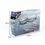 Academy 12340 1/48 Ölçek, USN TBF-1C (Battle of Leyte Gulf) Savaş Uçağı, Plastik Model Kiti