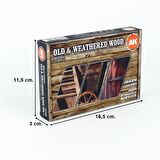 AK Interactive 11673 6x17 ml. Eski ve Yıpranmış Ahşap Renkleri-A, Akrilik Model Boyası Seti