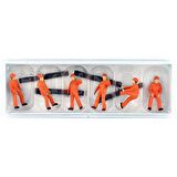 Preiser 14036 1/87 Ölçek, Travers Taşıyan İşçiler, Boyanmış Plastik Figürleri, 6 Adet