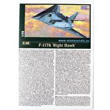 Mistercraft E005 1/72 F-117A (Night Hawk) Savaş Uçağı Plastik Model Kiti