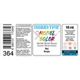 Hobbytime 364 18 ml. Bej (Beige), Akrilik Model Boyası