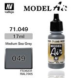 Vallejo 71049 17 ml. Sea Grey, Model Air Serisi Model Boyası