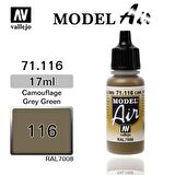 Vallejo 71116 17 ml. Cam. Grey Green, Model Air Serisi Model Boyası